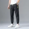 Black silk trousers