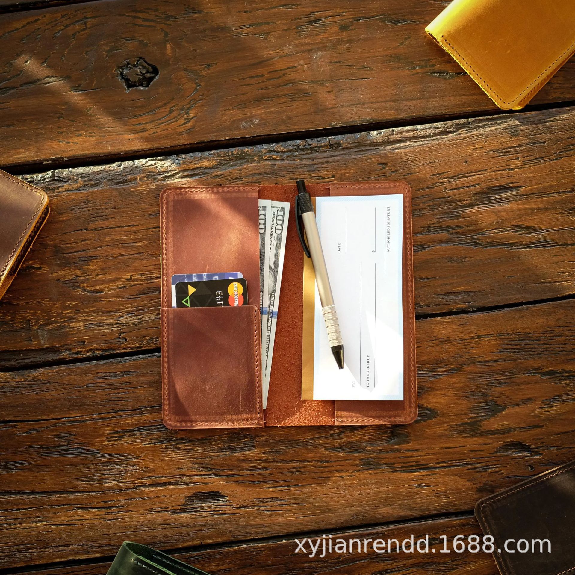 定制支票簿钱包、双折支票簿封面、超薄支票簿夹、公司礼品、新商