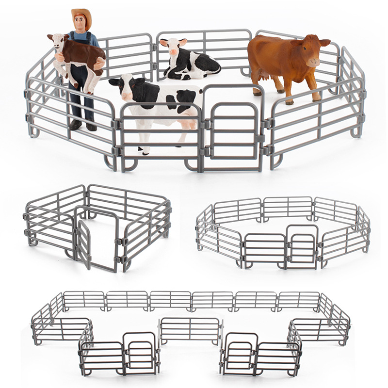 Simulación transfronteriza granja Rancho valla decoración modelo estático pequeño tamaño cerca traje de juguete de plástico