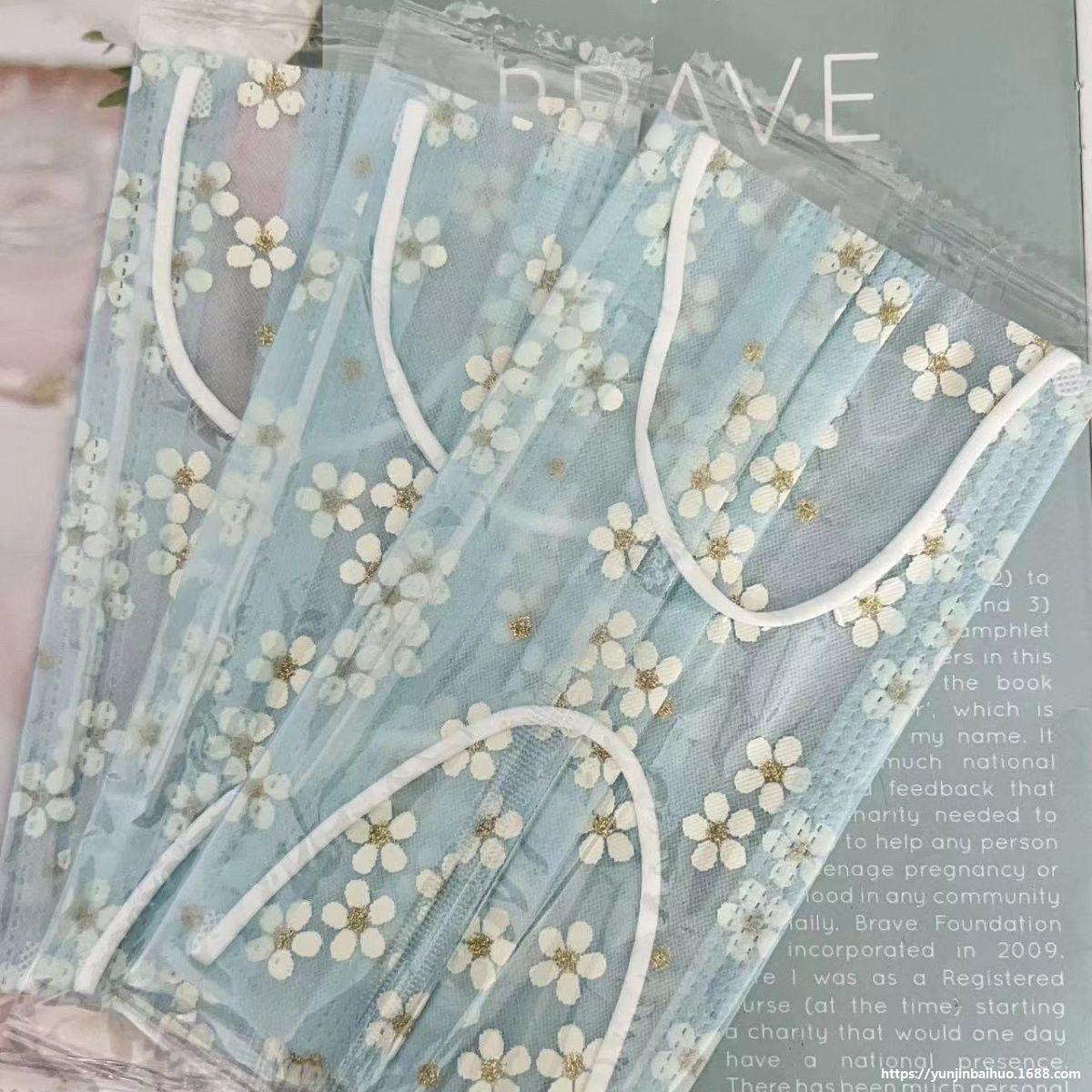 口罩女2025新款防尘防晒女透气薄春夏季一次性网纱樱花透气口罩