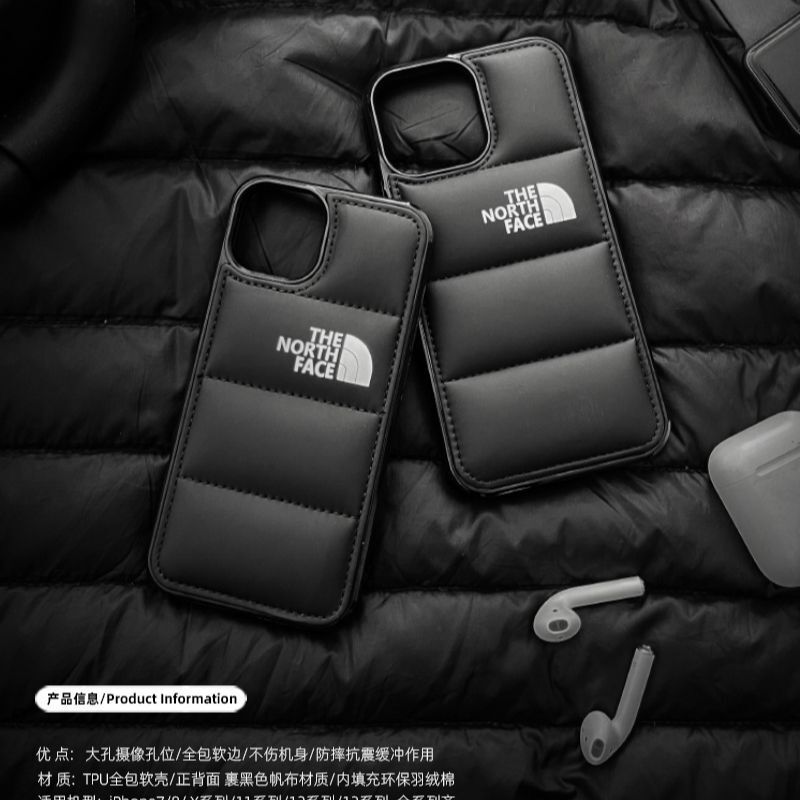 Down jacket north for iPhone16promax filled cotton phone case 14promax cotton filled down jacket 13