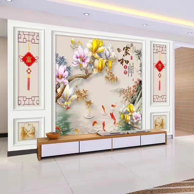 3d北欧电视背景墙布5d网红客厅卧室装饰墙画8d立体现代影视墙壁纸|undefined
