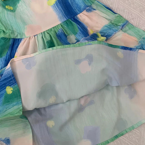 Girls oil painting style dress children's sweet princess dress children's dress 3-8 years old children's clothing dropshipping