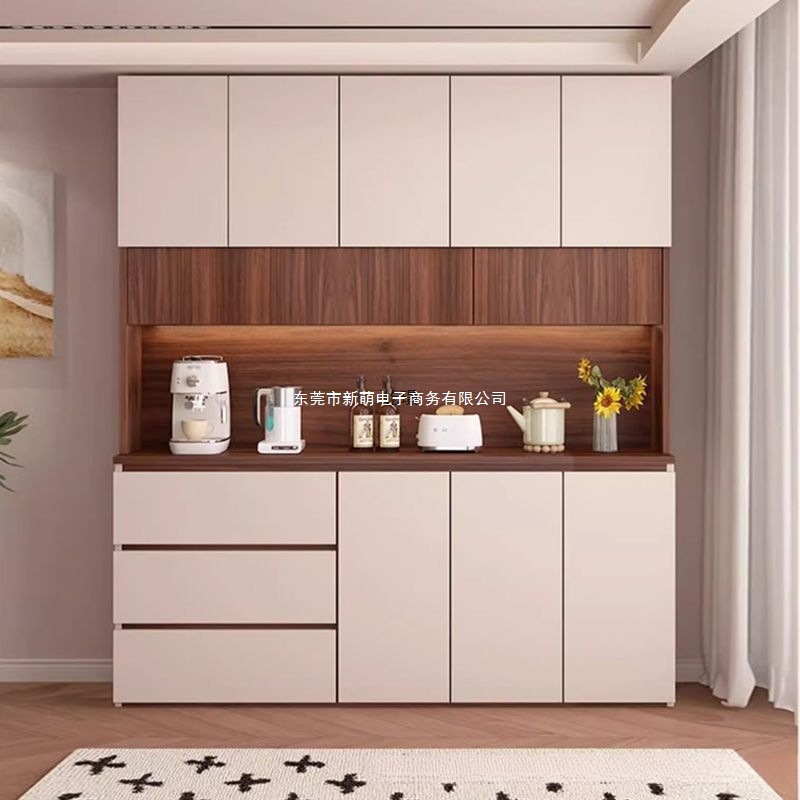 Solid Wood Sideboard Wall-Mounted Integrated Cabinet Storage Cabinet Living Room Storage Cabinet Tea Cabinet Kitchen Home Cabinet Wine Cabinet