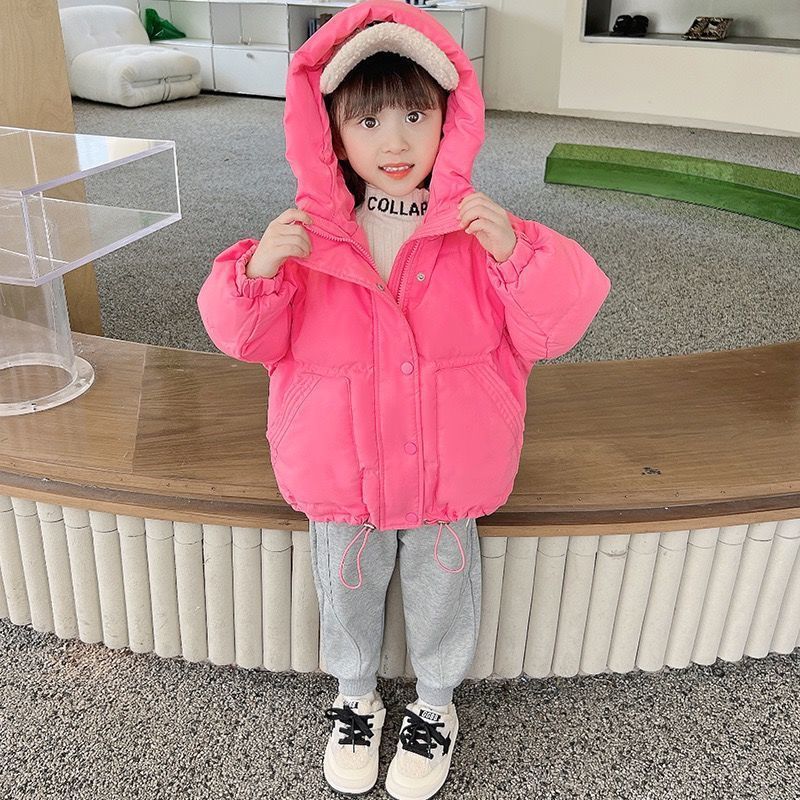 Ropa de invierno de niñas gruesa ropa de algodón de pluma para bebés 2024 nuevo estilo de ropa de algodón de moda para niños ropa de pan