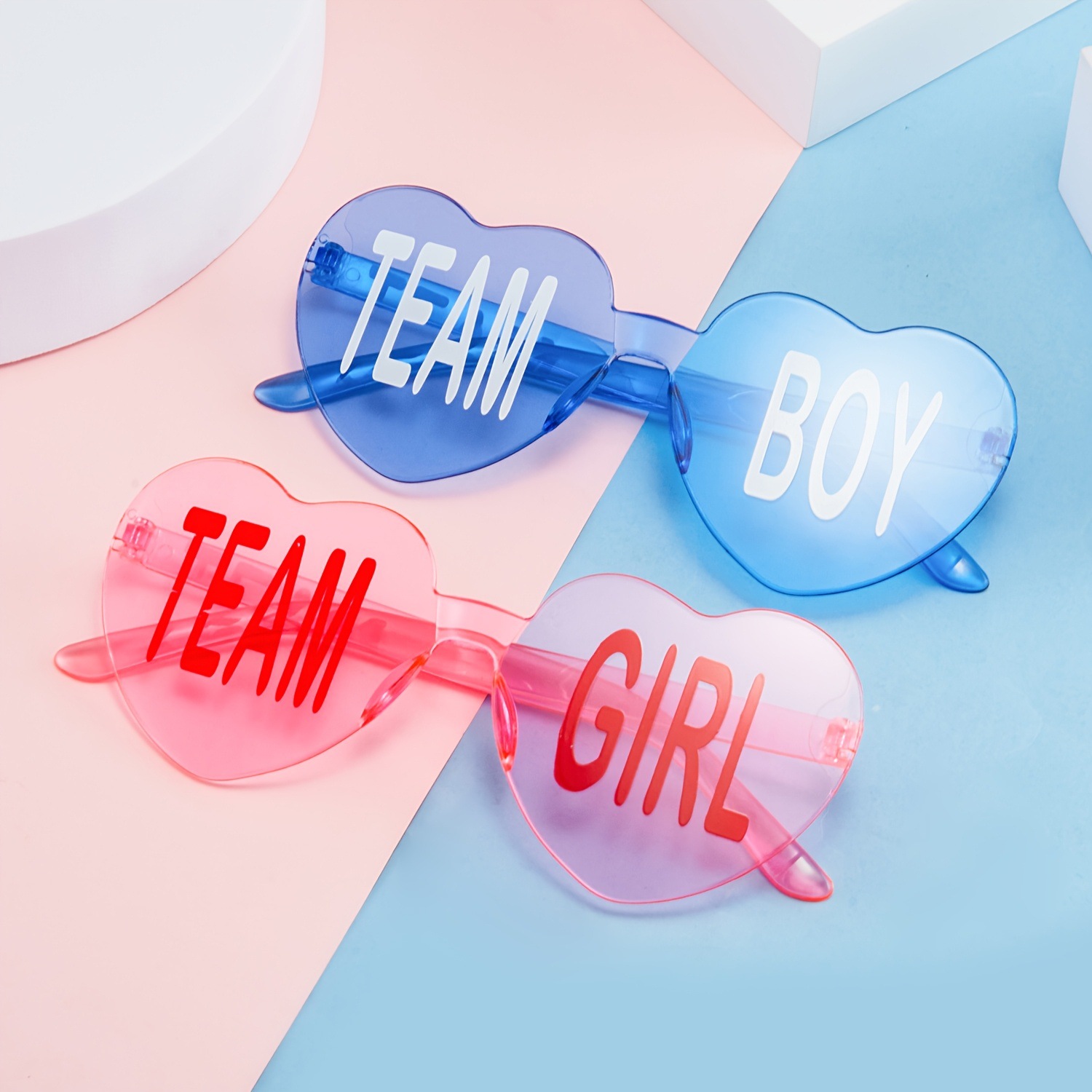 Gafas de revelación de género para fiestas de bautismo o amor, personalizables, venta transfronteriza