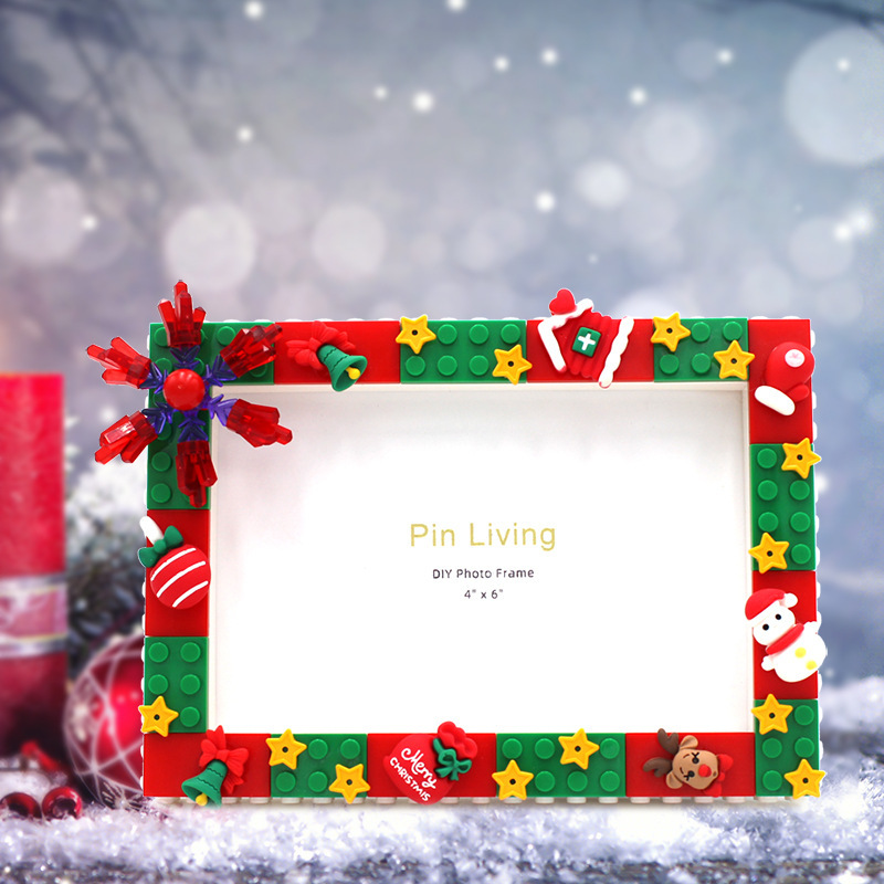 Spelling Christmas DIY children's building blocks photo frame table handmade creative gifts factory color box packaging