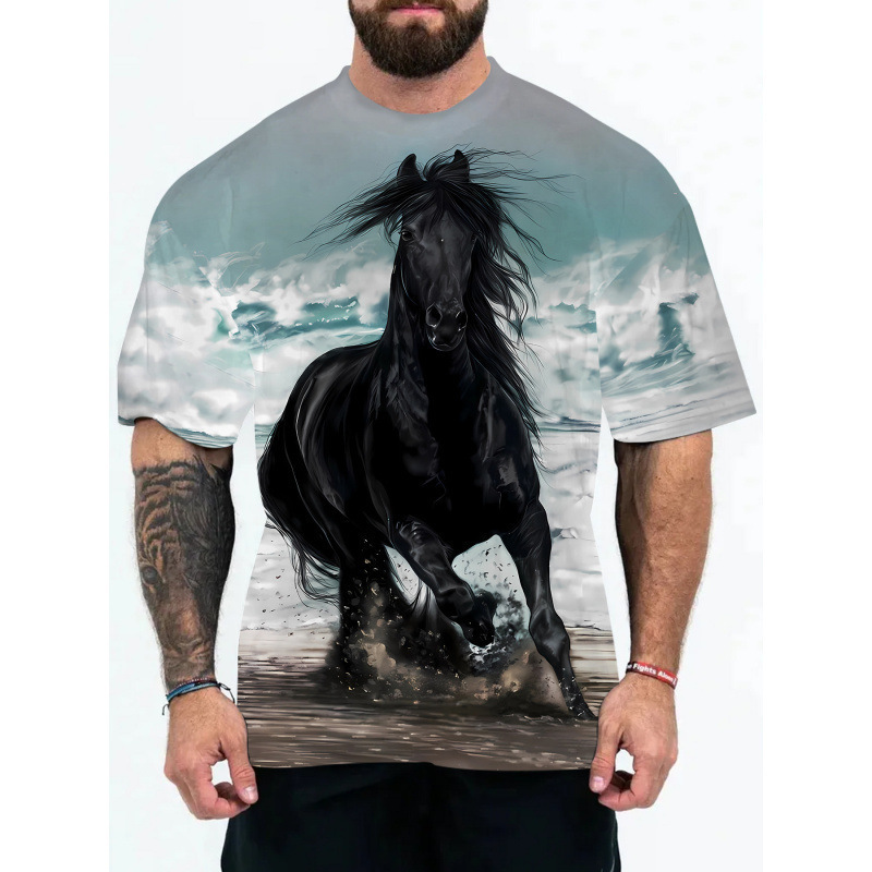 Cross-Border Summer New Product Animal Cartoon 3D Digital Printing Breathable Printed Lv Trendy Brand Retro Men's Short-Sleeved T-Shirt Cross-Border Summer New Product Animal Cartoon 3D Digital Printing Breathable Printed Lv Trendy Brand Retro Men's Short-Sleeved T-Shirt