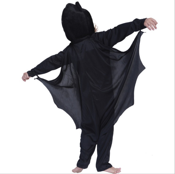 ハロウィーンカーニバル子供吸血鬼コウモリコスプレ衣装男の子女の子フード付きパーティースーツ|undefined