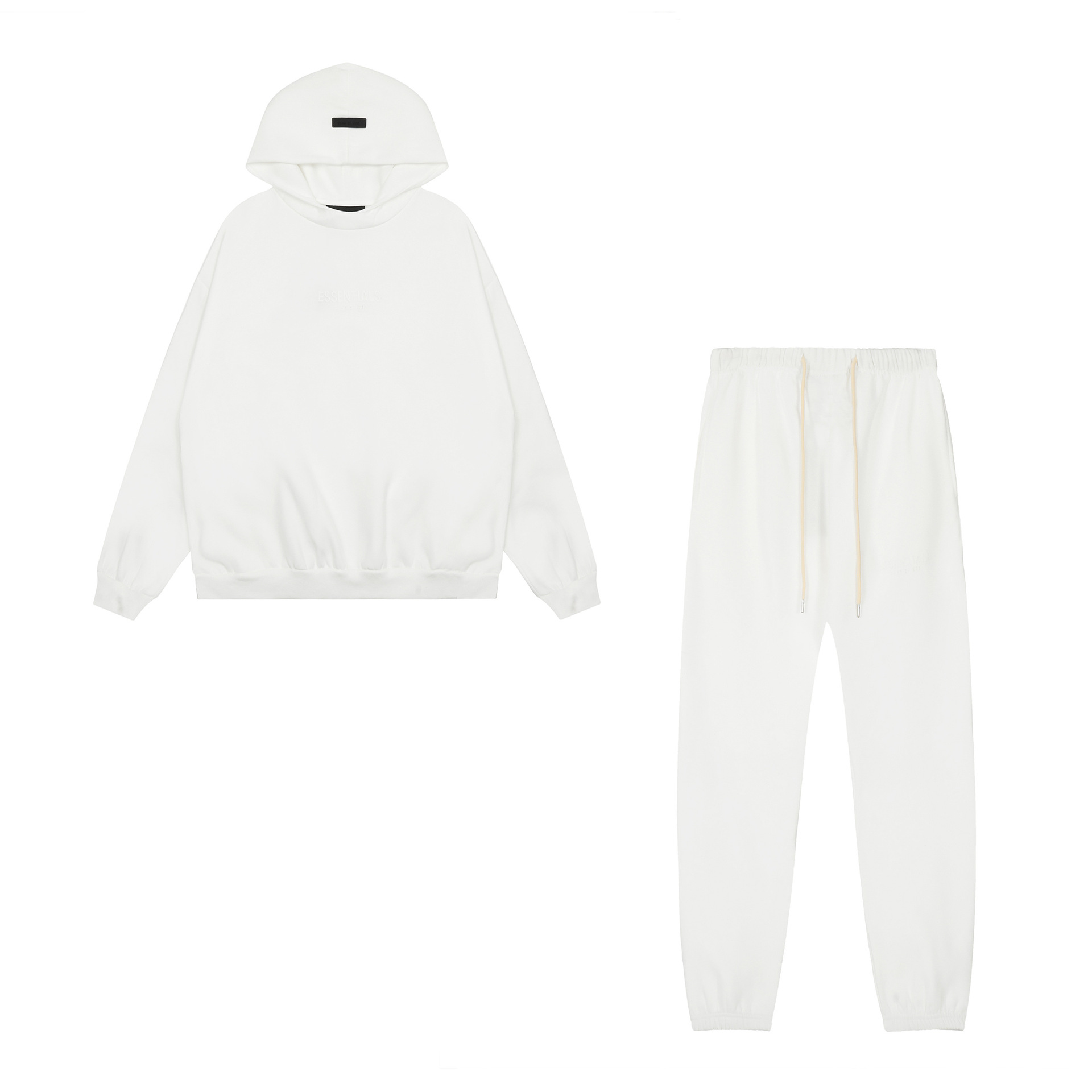 FOG High Street doble línea ESSENTIALS letras de silicona estéreo más suéter con capucha de terciopelo traje de pantalones casuales de moda