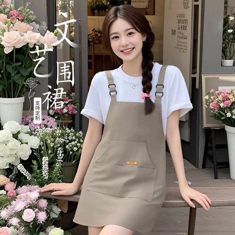防泼水围裙厨房家用印字上班餐饮专用工作服奶茶店水果店男女围腰|undefined
