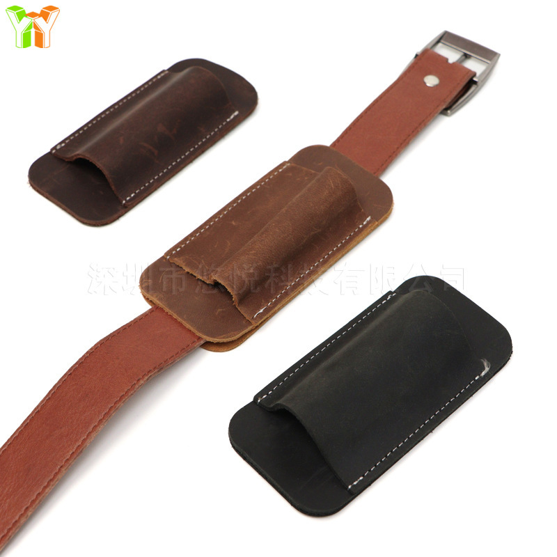 Cross-Border In-Stock Outdoor Edc Self-Defense Waist Knife Holster Folding Knife Waist Bag Portable Knife Sheath Leather Case