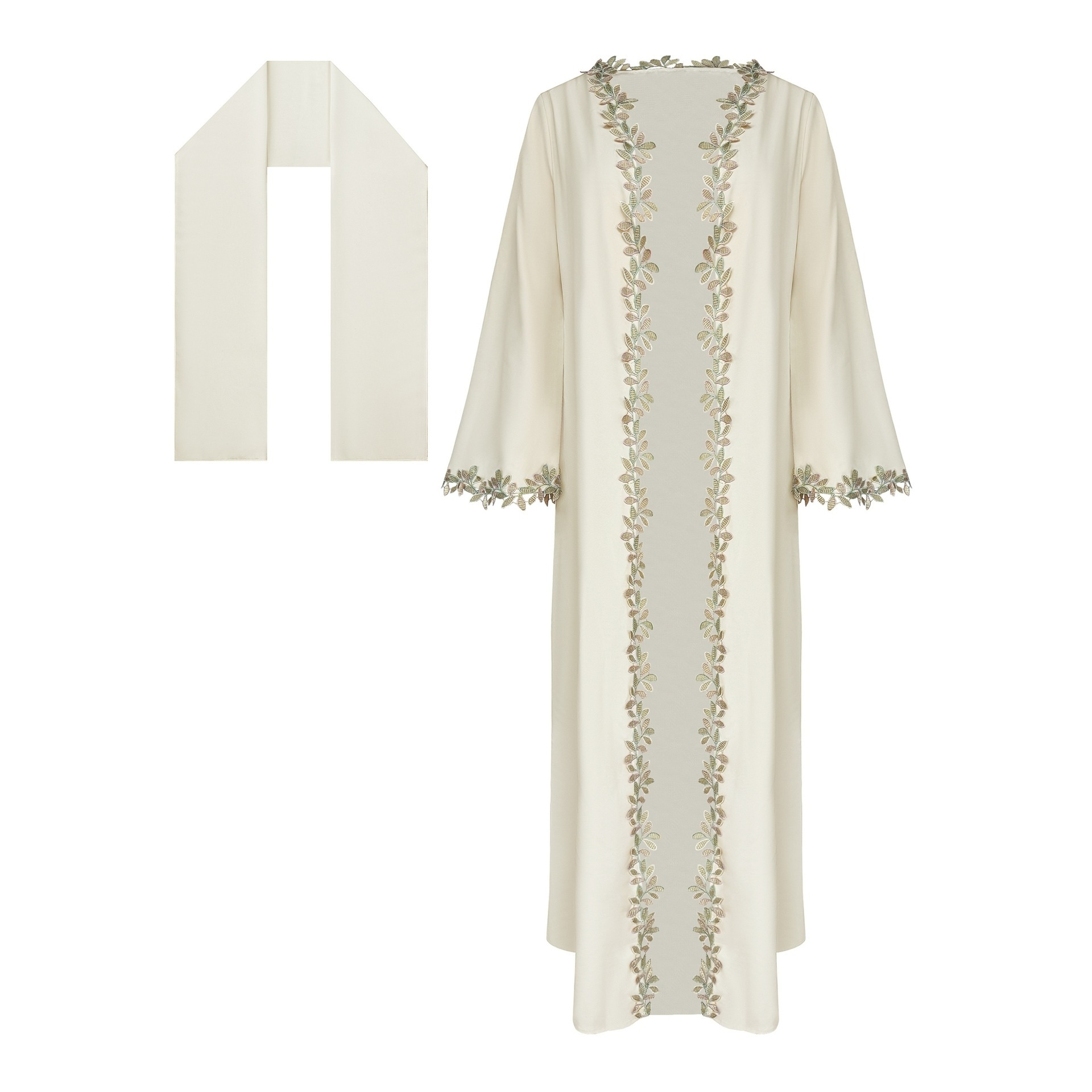 In-stock Middle Eastern Arab Fashion Elegant Lace And Sequin Embroidered Long Dress For Travel Wear, Loose-fitting Robe_ecoleips.com