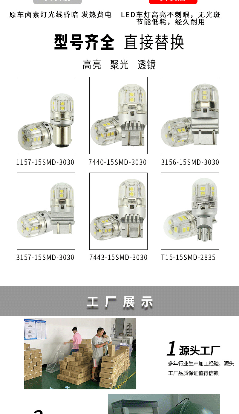Neutral 1156Led Car Turn Signal P21Wba15S Cross-Border T20/T25 Suitable for Reversing Light Car Bulb