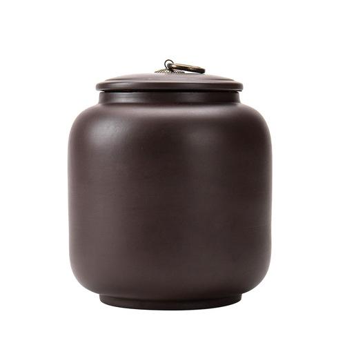Purple sand tea can, large one-pound storage can, Pu'er tea can, ceramic sealed can, loose tea jar, universal household