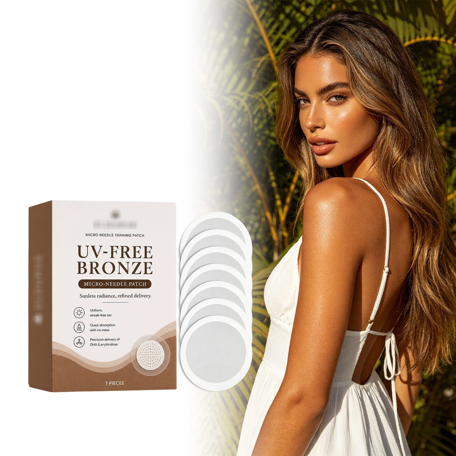 Sunless Tanning Patches That Are Skin-Friendly, Breathable, and Moisturizing, Creating a Natural, Even, Bronze-Colored, Hydrated, and Glowing Complexion