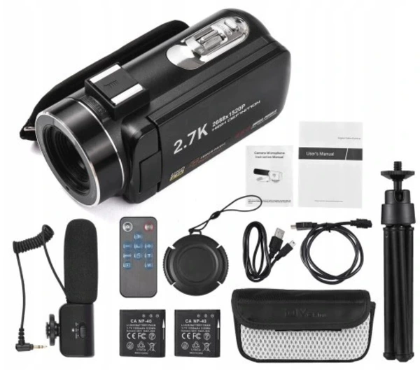 Black microphone, battery, corner frame, English version