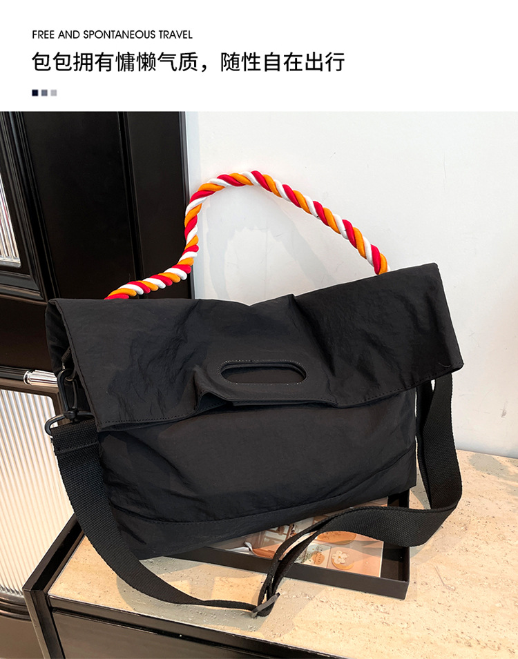 Colorful Fox's new niche women's thick-rope nylon fabric large-capacity commuter messenger single-shoulder bag undefined