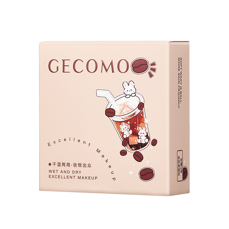 GECOMO hielo americano pegatina polvo doble estrella caja de cubierta no comer polvo seco húmedo dos usos pegatina esponja polvo al por mayor