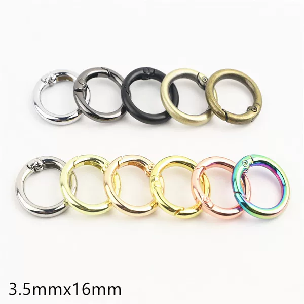 Luggage Hardware Round Ring Opening Spring Ring Buckle Chain Adjustment Buckle Hook Accessories Inner Diameter 1.6cm