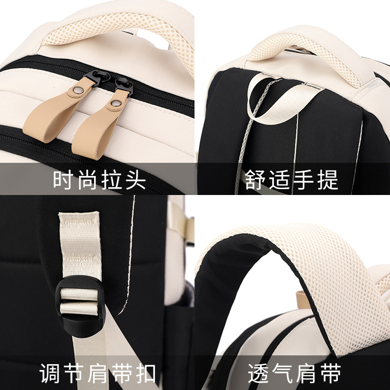 Natural Fish 2024 nueva mochila escolar con barra de ruedas para estudiantes de secundaria, mochila de gran capacidad para subir escaleras para estudiantes de primaria de doble uso para subir escaleras