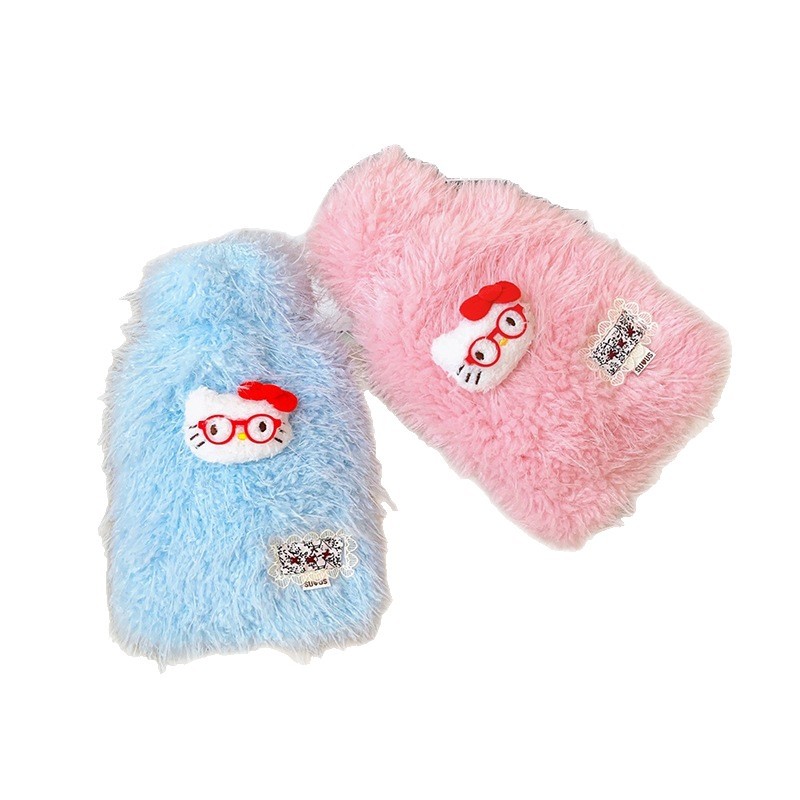 Cartoon lindo bolsas de agua caliente de peluche de invierno para mujeres más bolsas de mano calientes de peluche inyección de agua caliente abdomen caliente bolsa de agua caliente