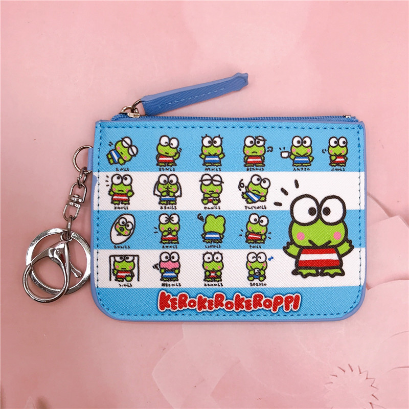 Cartoon Frog Badge Cover Work Permit Card Cover Badge With Key Ring Keroppi Change Card Holder Wallet display picture 8