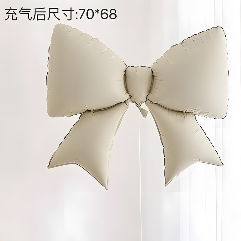 暮光粉芭蕾风蝴蝶结铝膜气球拍照道具女孩生日派对装饰道具气球|undefined