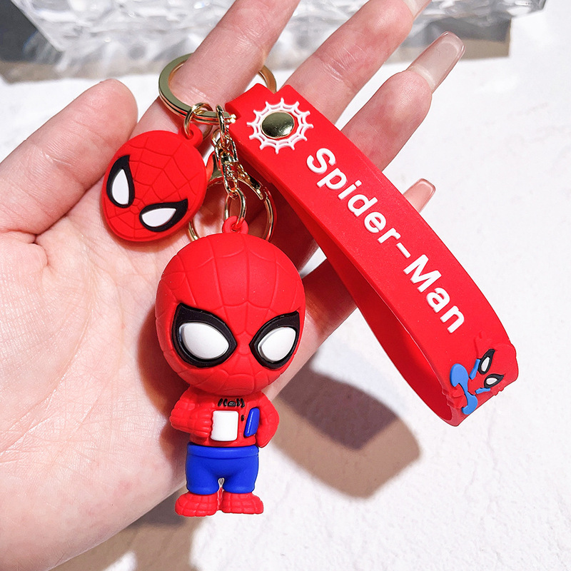 50種類の漫画マーベルスパイダーマンシリコンキーホルダーpvcペンダントバッグ車のキーペンダントギフト卸売|undefined
