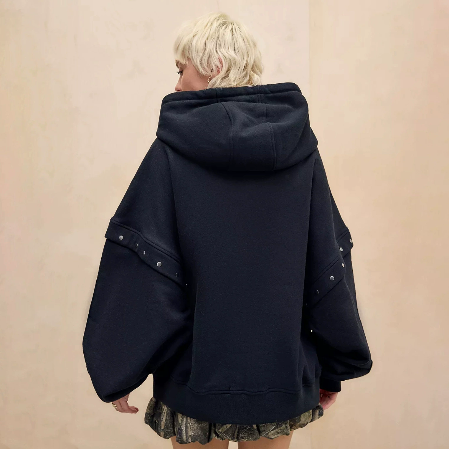 Patch, metal universal sweatshirt for leisure, punk style, for import, oversize