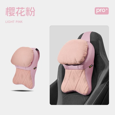 Car Headrest, Aviation-Grade Car Seat: Headrest - airline-headrest-pillow-double-layer-fleece-sakura-pink-single