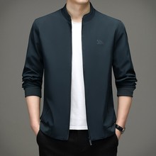 秋装新款茄克外套男春秋薄款中年爸爸装男立领商务休闲夹克衫男衫