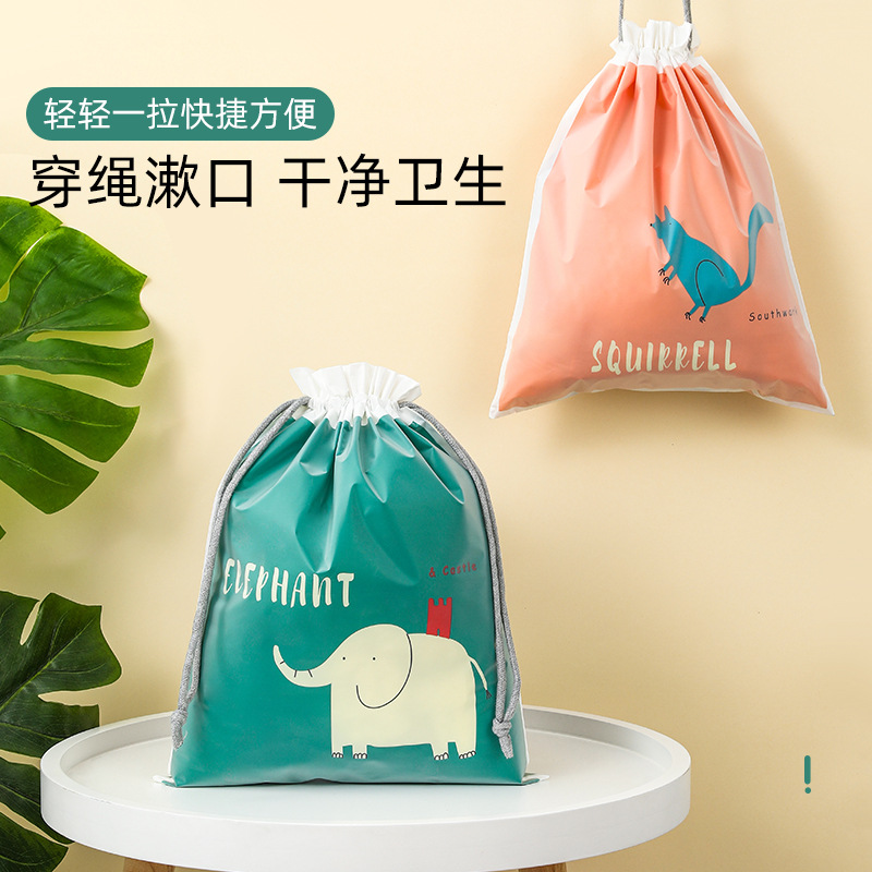 Cordón impermeable de doble capa con cordón bolsa con cordón ins bolsa de almacenamiento de viaje Zapatos Ropa interior ropa interior bolsa de almacenamiento de ropa sucia