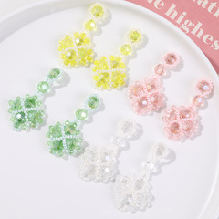 Matching South Korean Girl's Crystal Lucky Charm Pendant DIY Handmade Beaded Hair Clip Hair Accessory Earrings Materials Batch