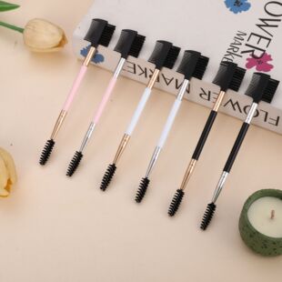 Manufacturer Wholesale New Eyelash Brush Eyebrow Comb Brush Eyelash Comb Double-Ended Eye Makeup Brush Set Curling Eyelash Brush