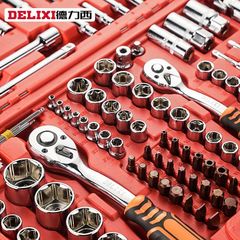 Delixi 自動車修理ツールセットユニバーサルラチェットソケット修理レンチホームハードウェアボード車のボックス