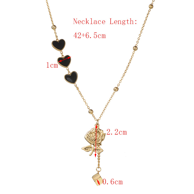 10g Weight PVD Coated Gold Plating Process Stainless Steel Titanium Steel Elegant Flower Plating Pendant Necklace