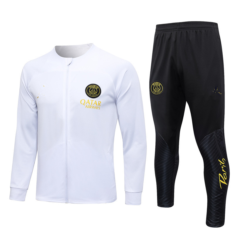 Paris Real Madrid Chelsea Arsenal Tottenham Adult Remote Jacket Autumn and Winter Long Pull Jacket Football Training Suit