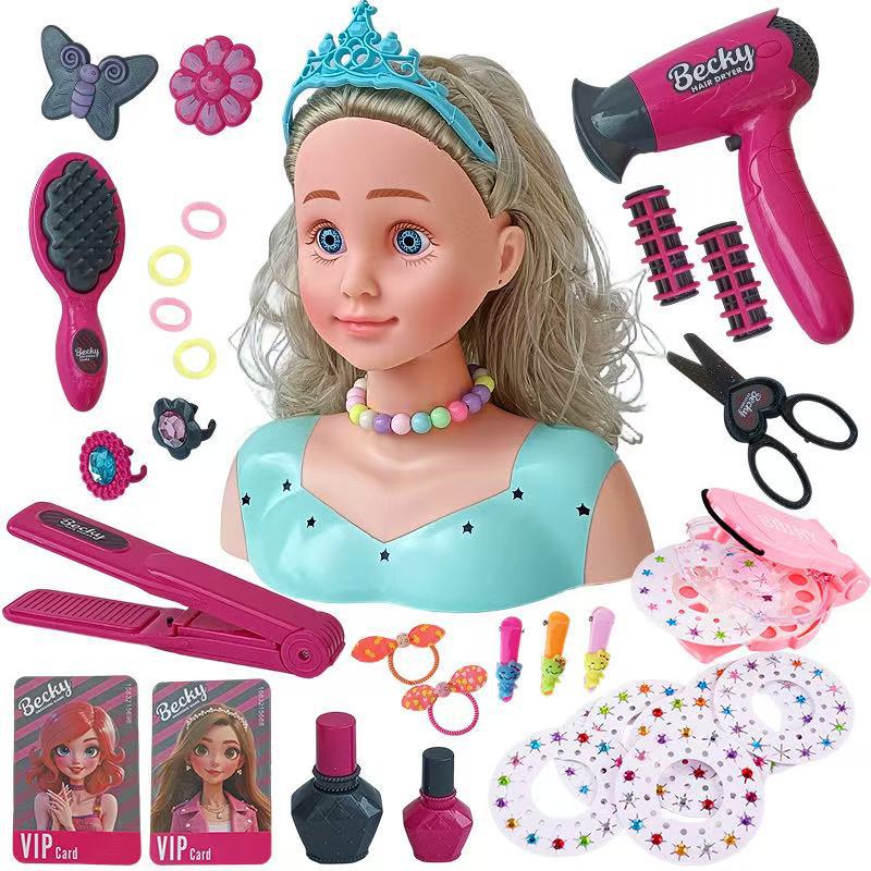 Modelo de media longitud muñeca juguete para niños secador de pelo traje de maquillaje trenzado de pelo cross-border play House Girl Doll