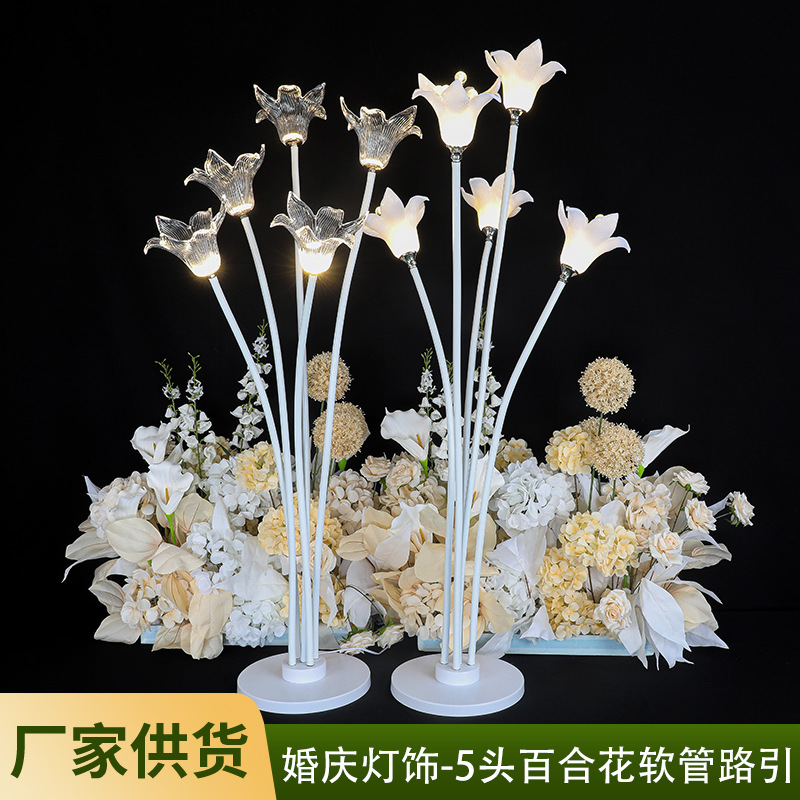 New wedding hall acrylic transparent lily flower hose variety road lead window decoration wedding decoration props