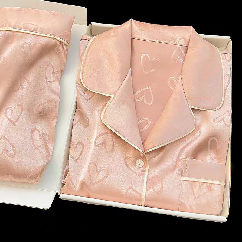 新しいパジャマの女性の夏の氷の薄い半袖ins風の高級感は女性の部屋の服のスーツを着ることができます。|undefined