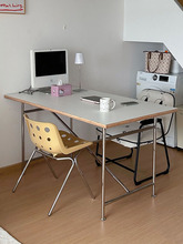 中古包豪斯会议桌简约餐桌办公桌不锈钢长方形韩国现代书桌写字桌