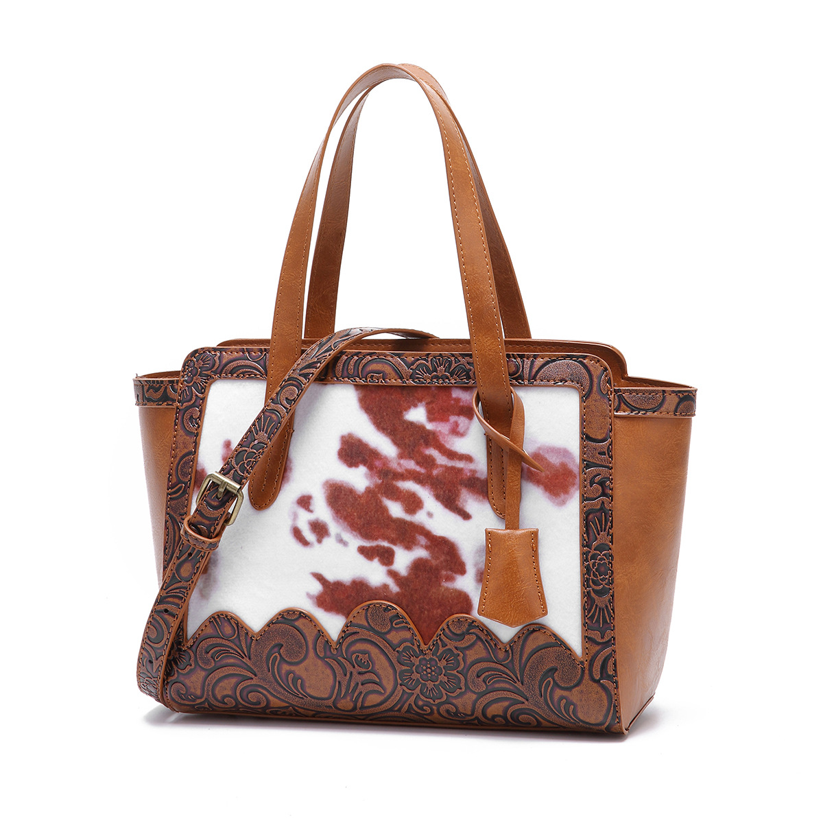 Retro Mode Damen Satchel Schulter Umhängetasche Wollsamt Damen Tasche_voghion.com