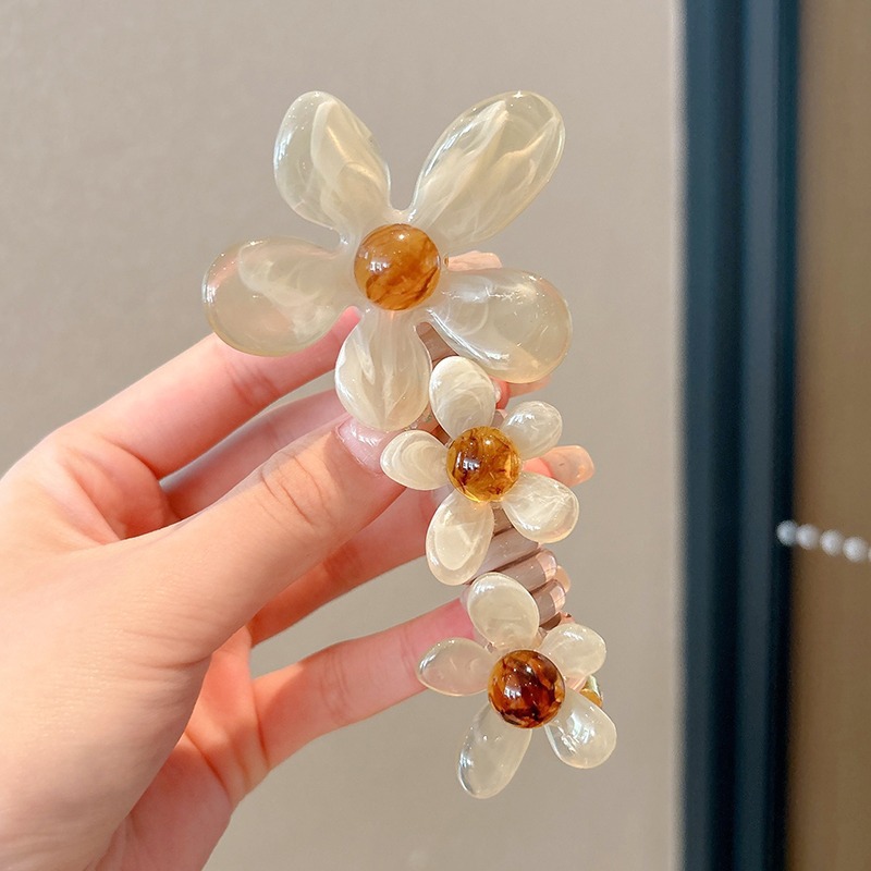 Flores coreanas línea telefónica anillo de cabello princesa cabello de cola de caballo no lastimar tocado de cabello chica onda roja punto de cabello