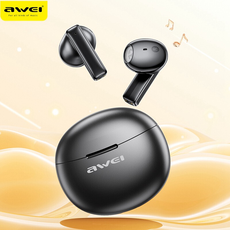Awei T87 Wireless Bluetooth Headset Half In-Ear Large Moving Double Bass HD Call Headset
