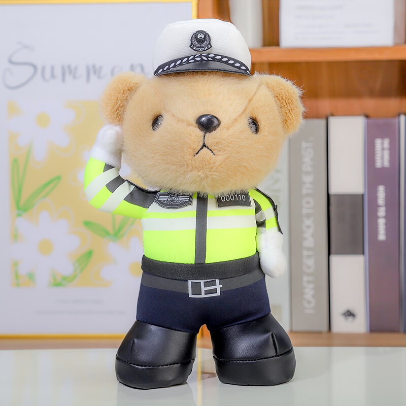 Standing police brown bear