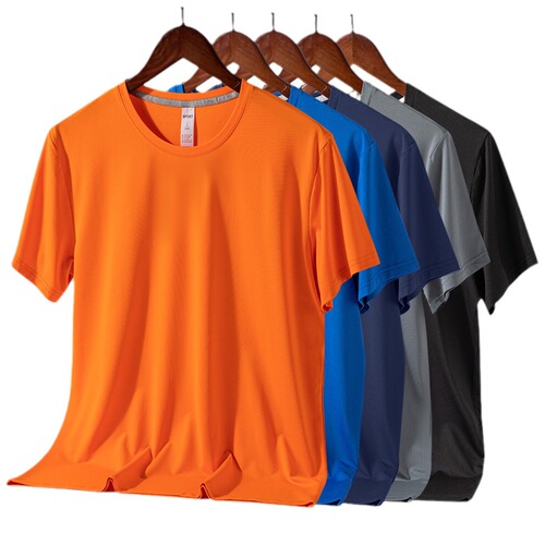 Ice silk sports short-sleeved T-shirt for men and women in summer casual loose T-shirt running fitness mesh breathable quick-drying top
