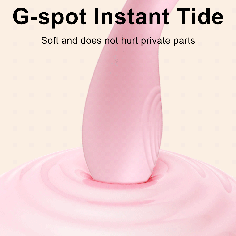 G-Spot Stimulation Pen Vibrator, Silicone Curved Tip, Button Control, Pink — detail image 3