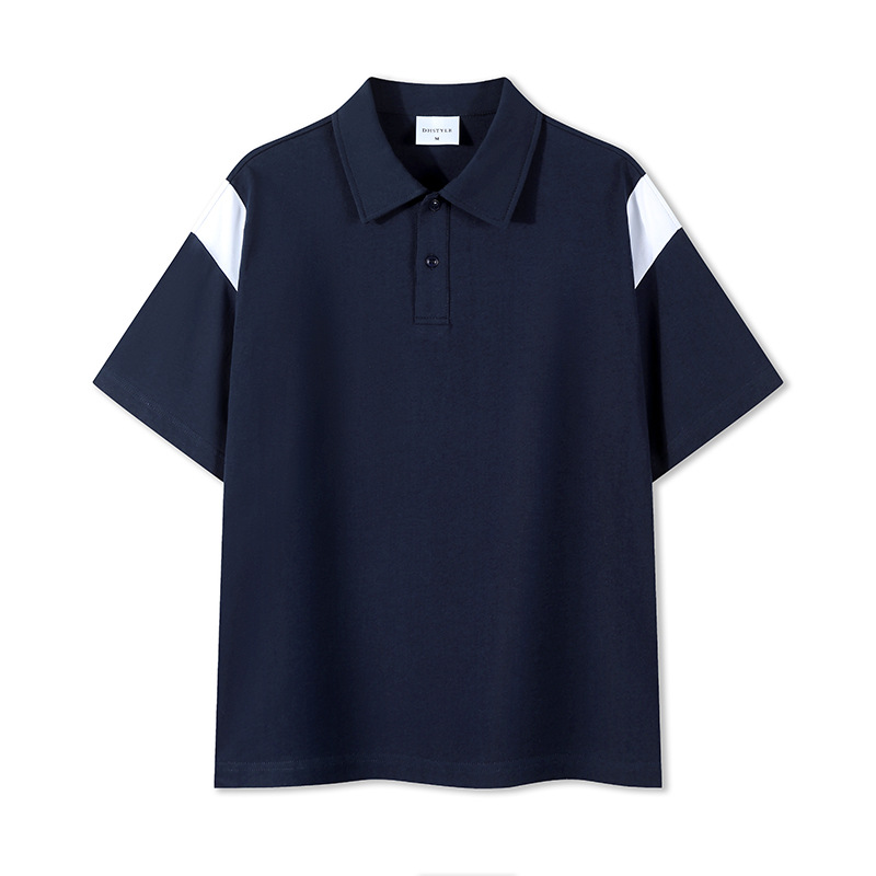 Costura deportiva retro americana marca de moda solapa de algodón de manga corta equipo ropa de trabajo ropa de trabajo ropa de trabajo polo personalizado