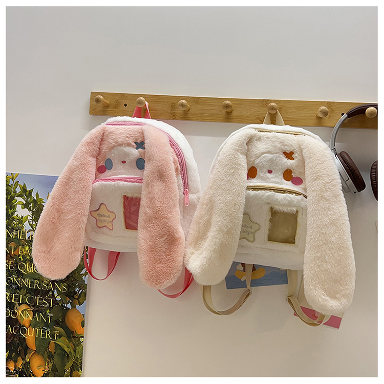 717g Weight Zipper Closure Type Double Shoulder Straps Strap Type Functional Backpack Bags Type Casual, Holiday Occasion Plush Material Women's Backpack Backpack Animal, Cartoon Pattern Spring, Autumn&Winter Season Women's Gender Cute Style Square Shape Animal Cartoon Casual Holiday Women's Backpack Functional Backpack 36